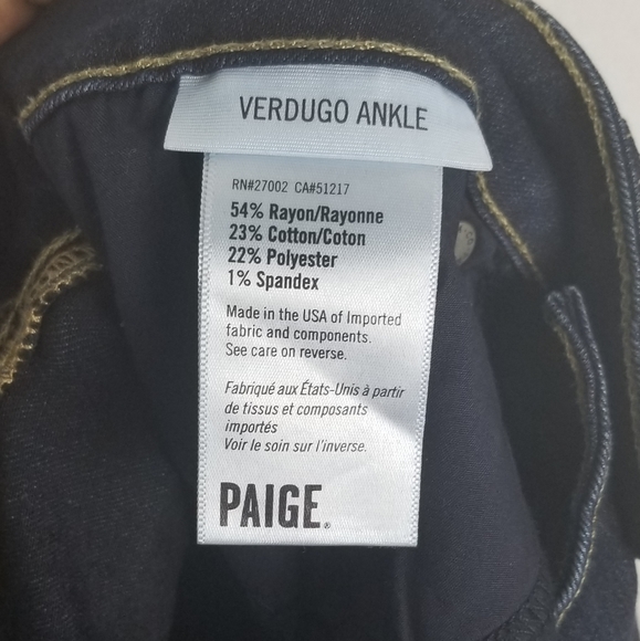 PAIGE Verdugo Ankle Skinny Dark Wash Jeans - Picture 4 of 8